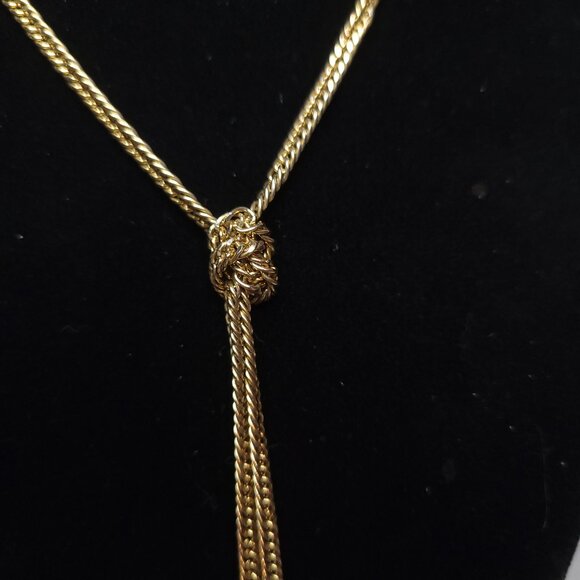 Vintage Rhinestone Lariat Necklace - Picture 3 of 7